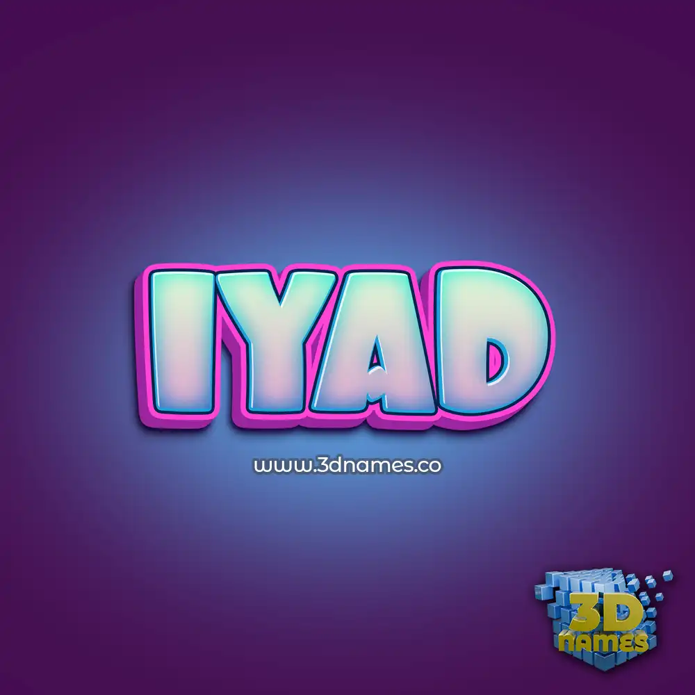 iyad in Phat Purple style - 3D name wallpaper
