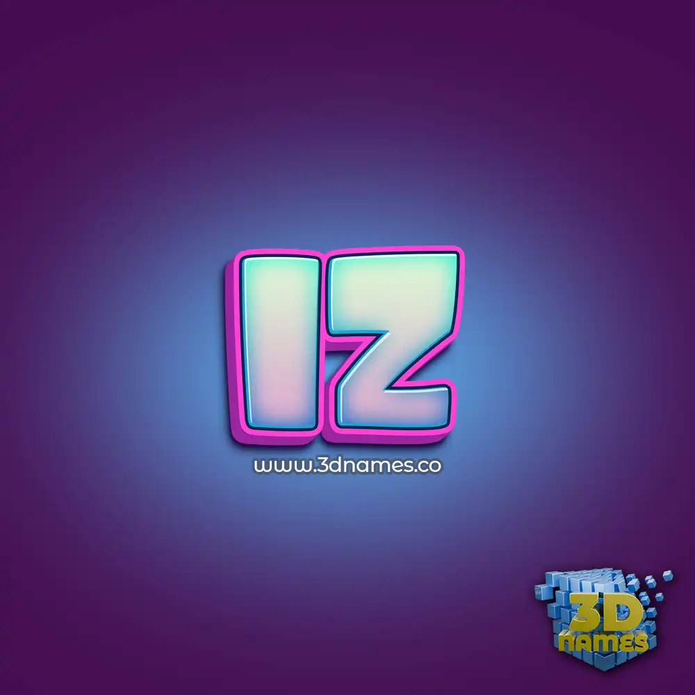 iz in Phat Purple style - 3D name wallpaper