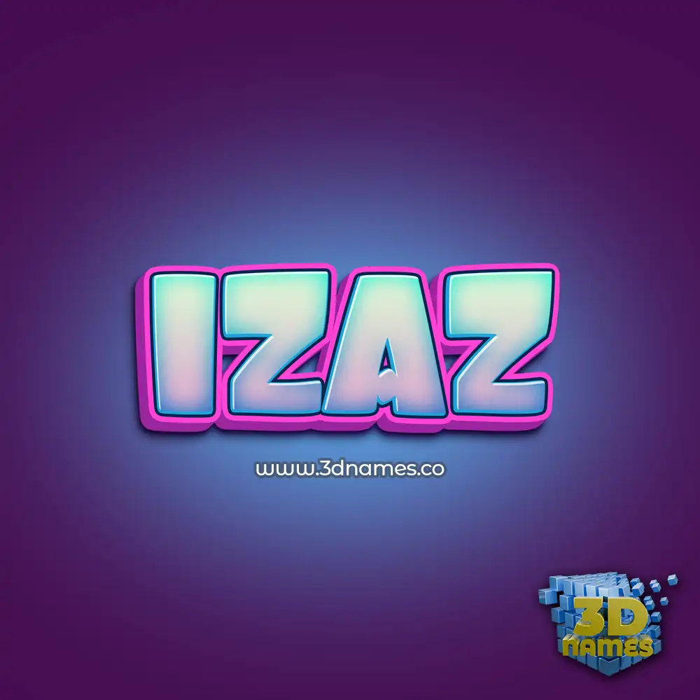 izaz in Phat Purple style - 3D name wallpaper