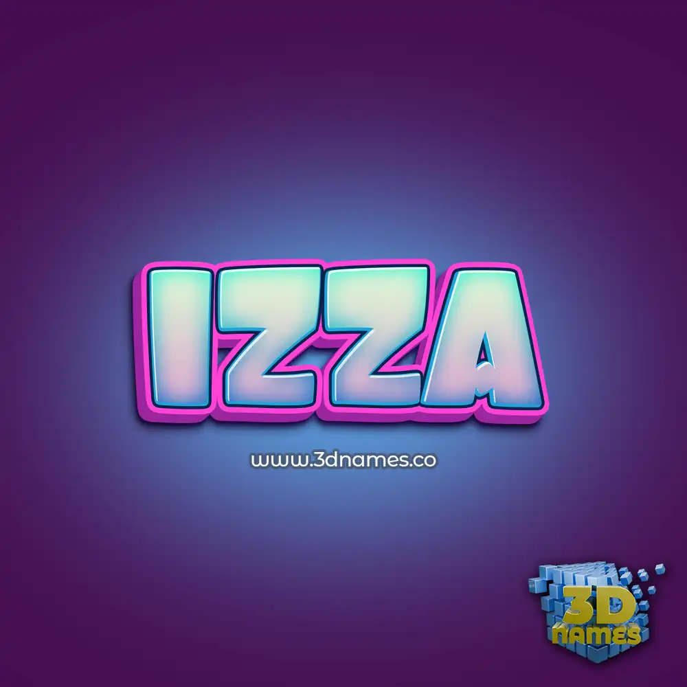 izza in Phat Purple style - 3D name wallpaper