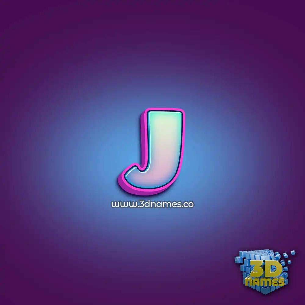 j in Phat Purple style - 3D name wallpaper