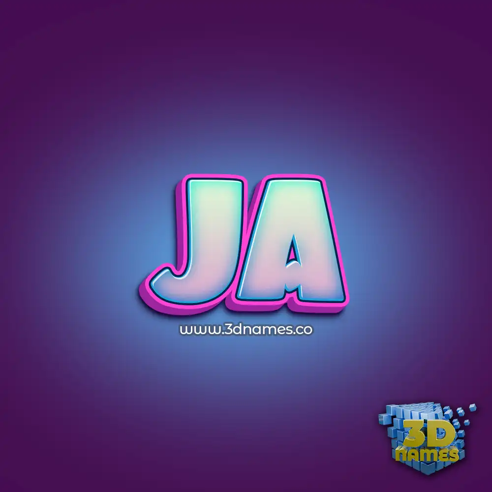 ja in Phat Purple style - 3D name wallpaper