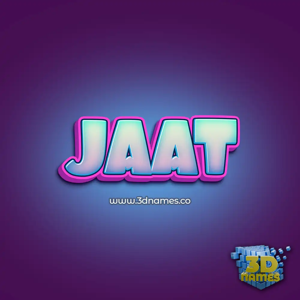 jaat in Phat Purple style - 3D name wallpaper