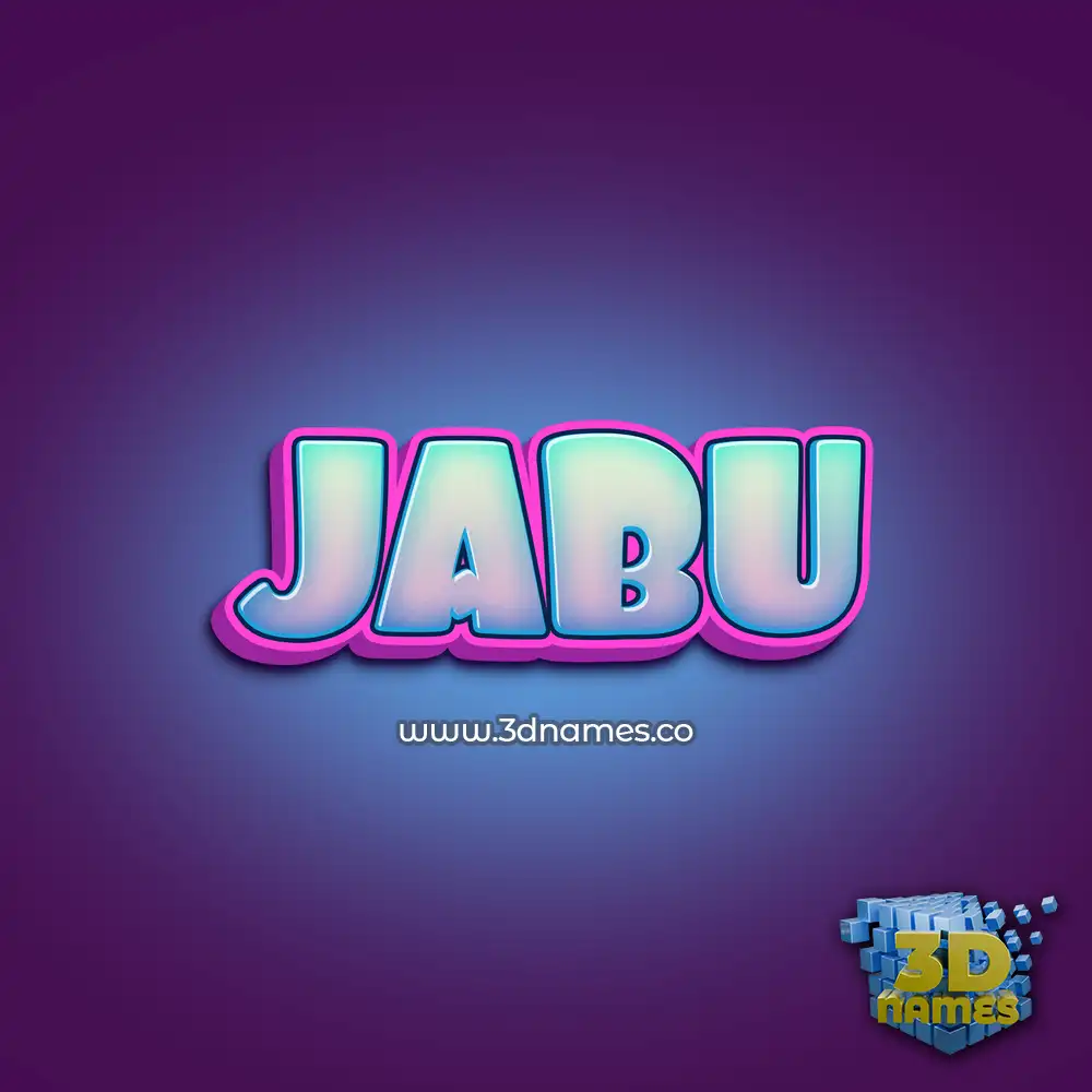 jabu in Phat Purple style - 3D name wallpaper
