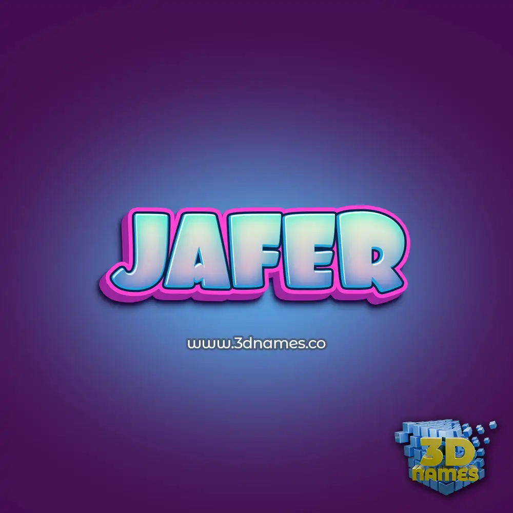 jafer in Phat Purple style - 3D name wallpaper