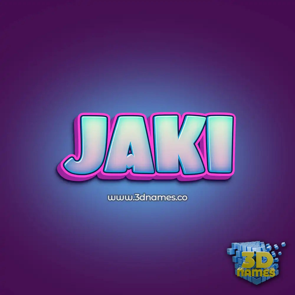 jaki in Phat Purple style - 3D name wallpaper
