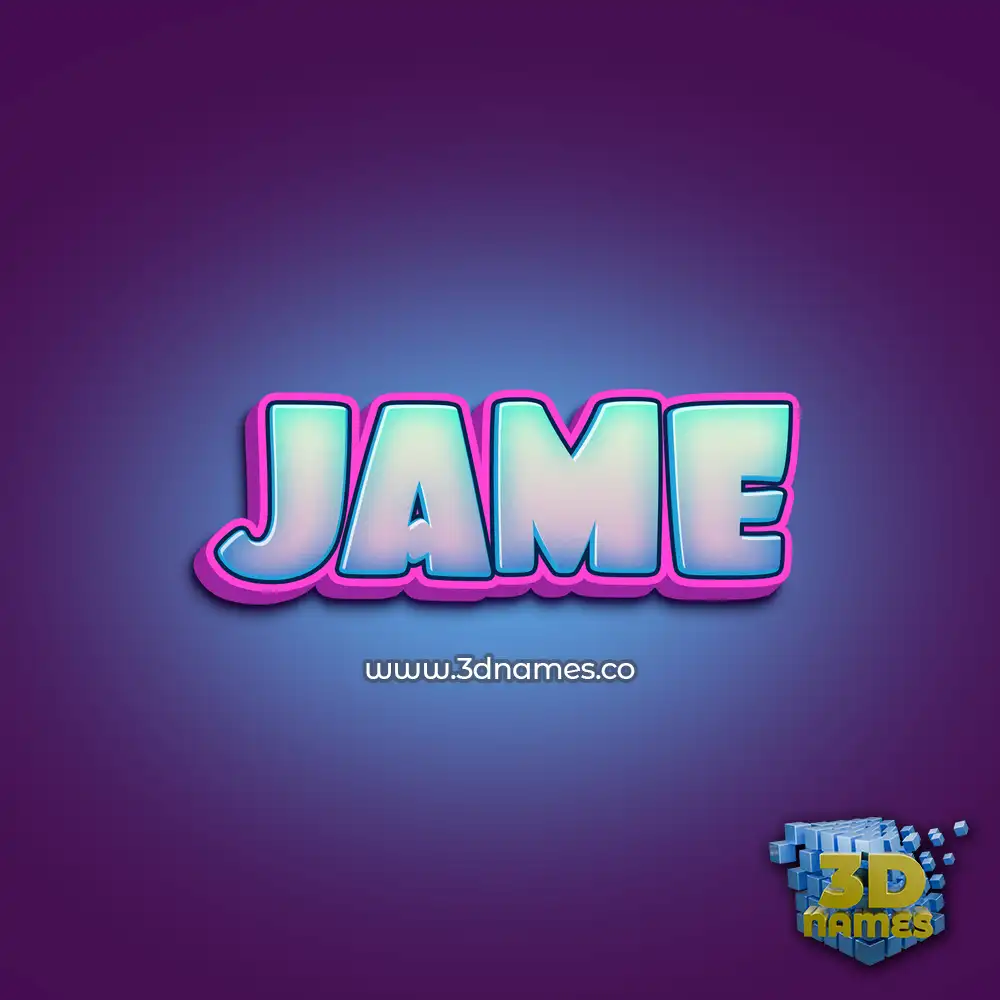 jame in Phat Purple style - 3D name wallpaper
