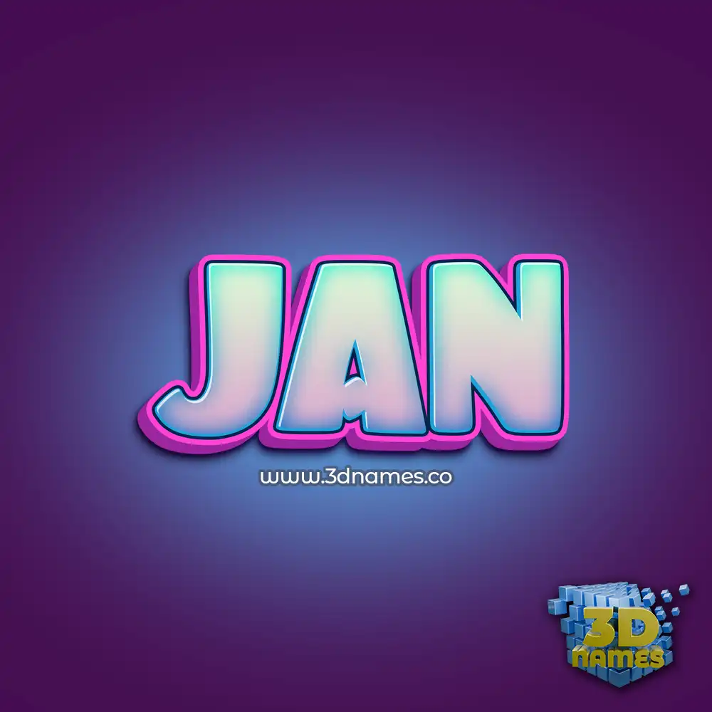 jan in Phat Purple style - 3D name wallpaper
