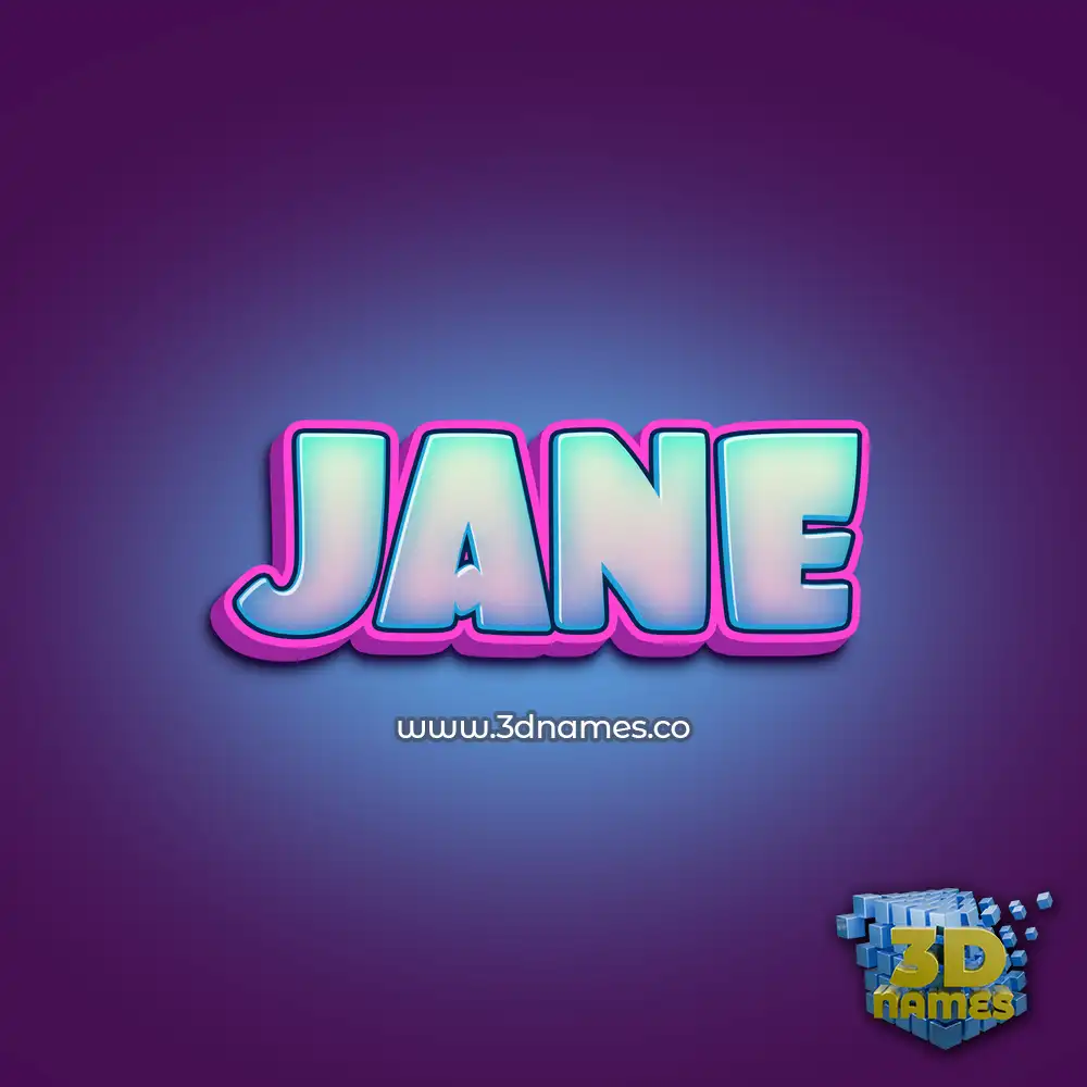 jane in Phat Purple style - 3D name wallpaper