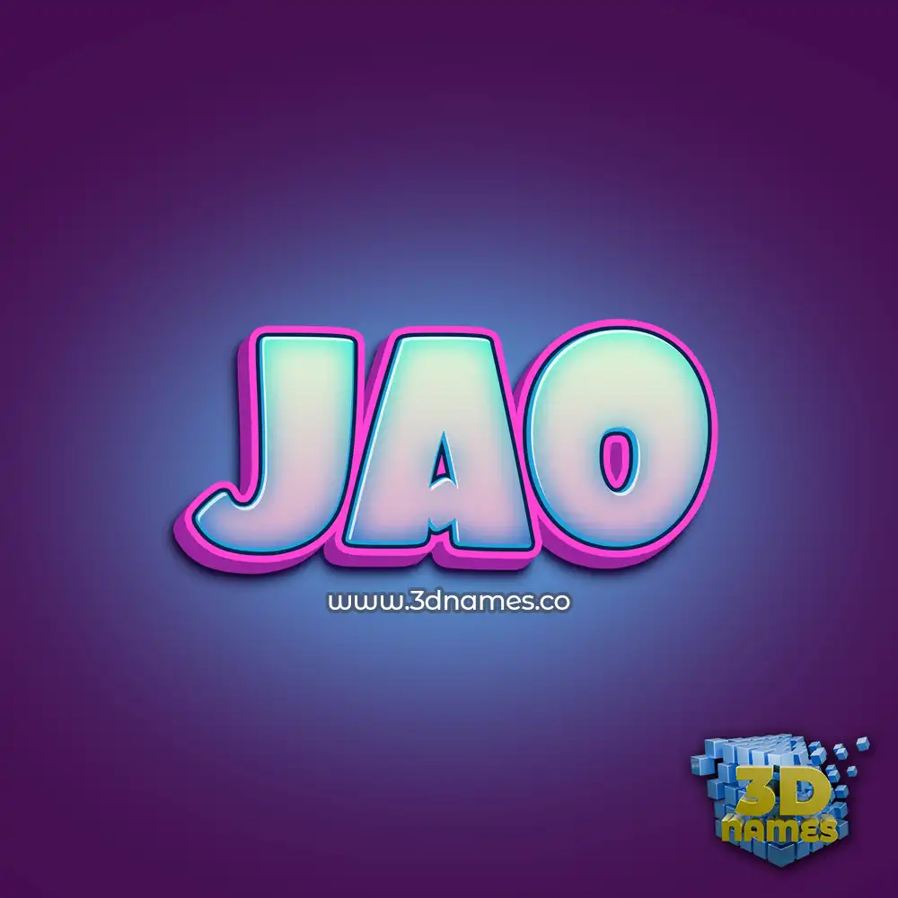 jao in Phat Purple style - 3D name wallpaper