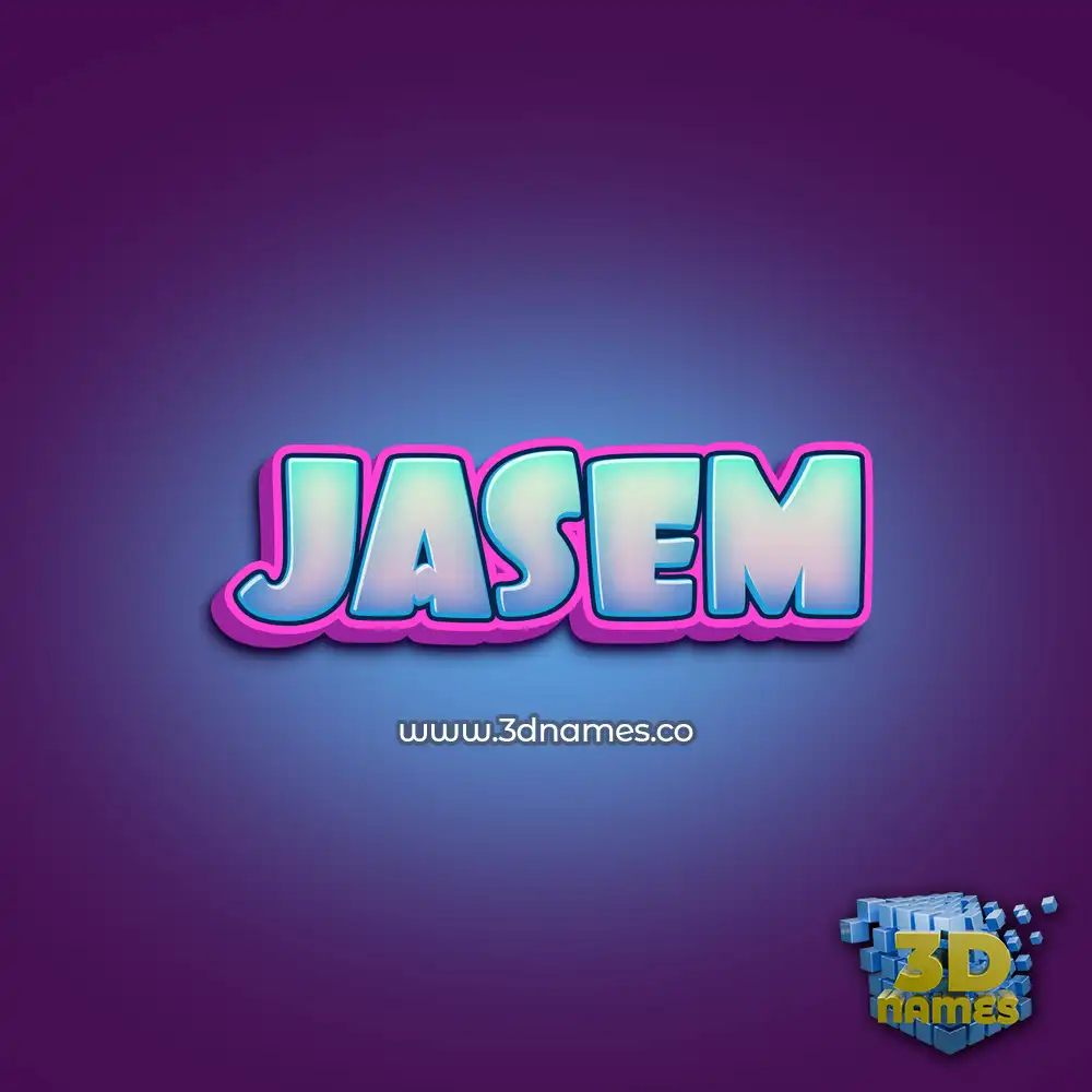 jasem in Phat Purple style - 3D name wallpaper
