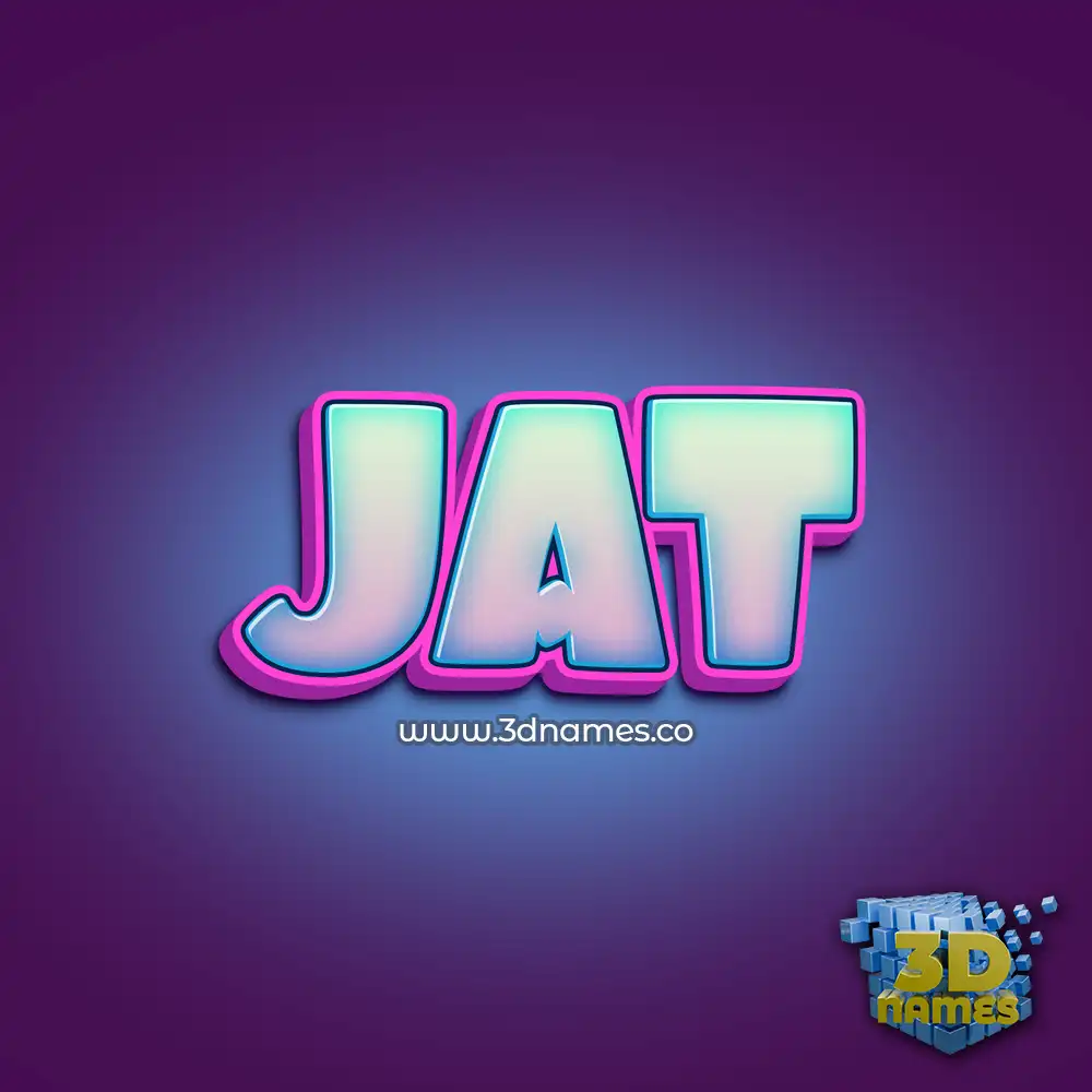 jat in Phat Purple style - 3D name wallpaper
