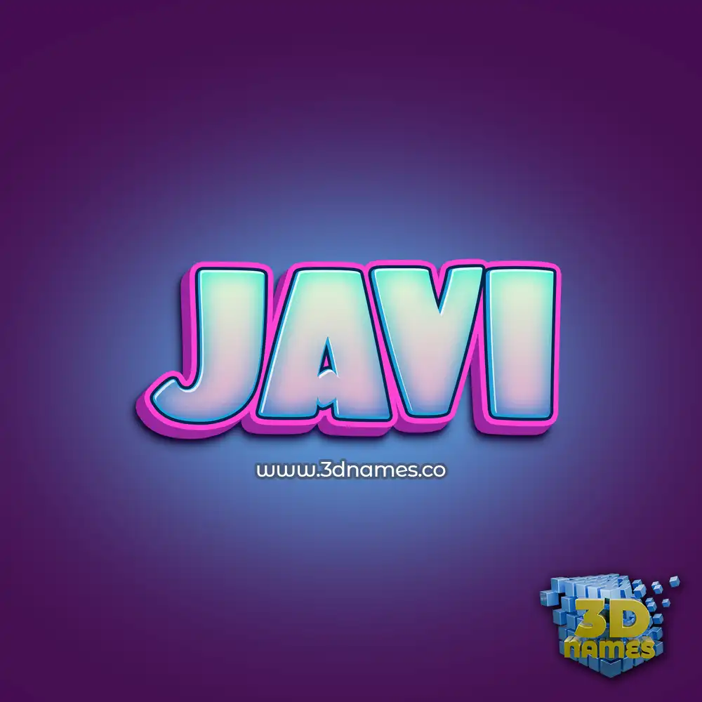 javi in Phat Purple style - 3D name wallpaper