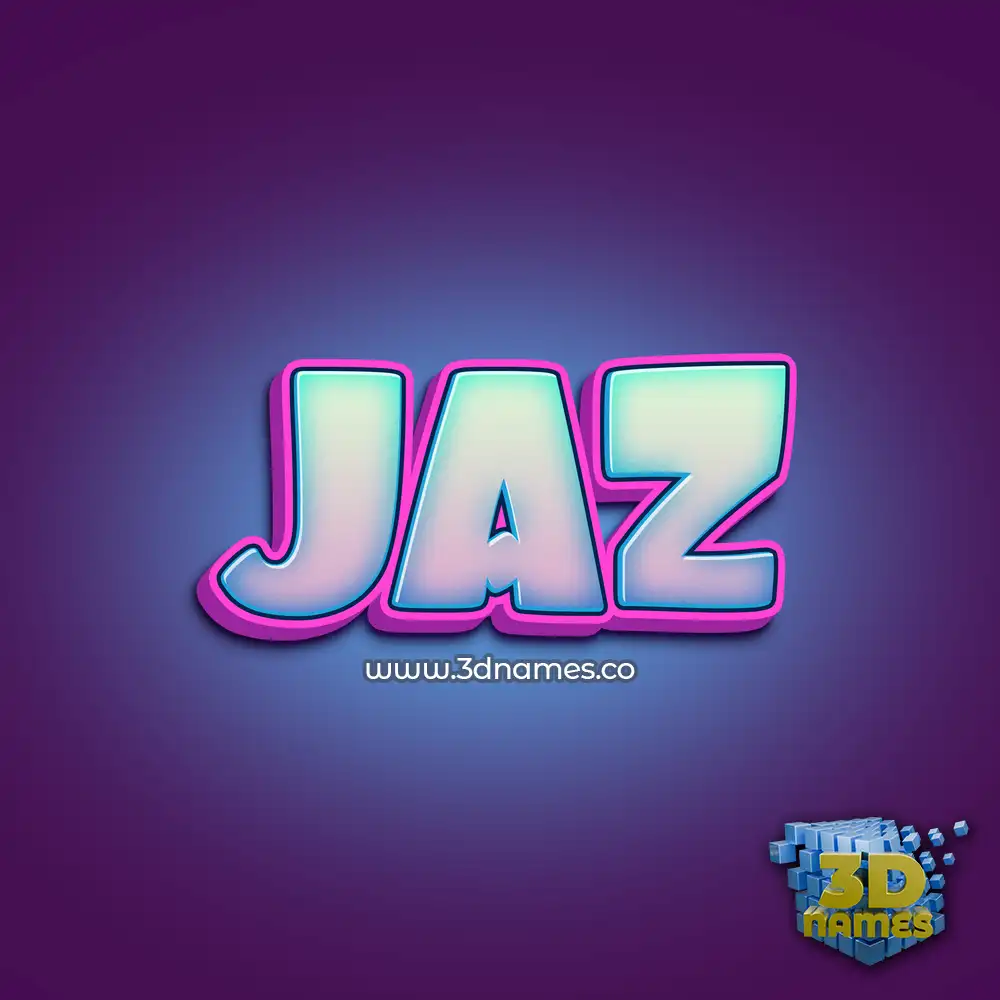 jaz in Phat Purple style - 3D name wallpaper