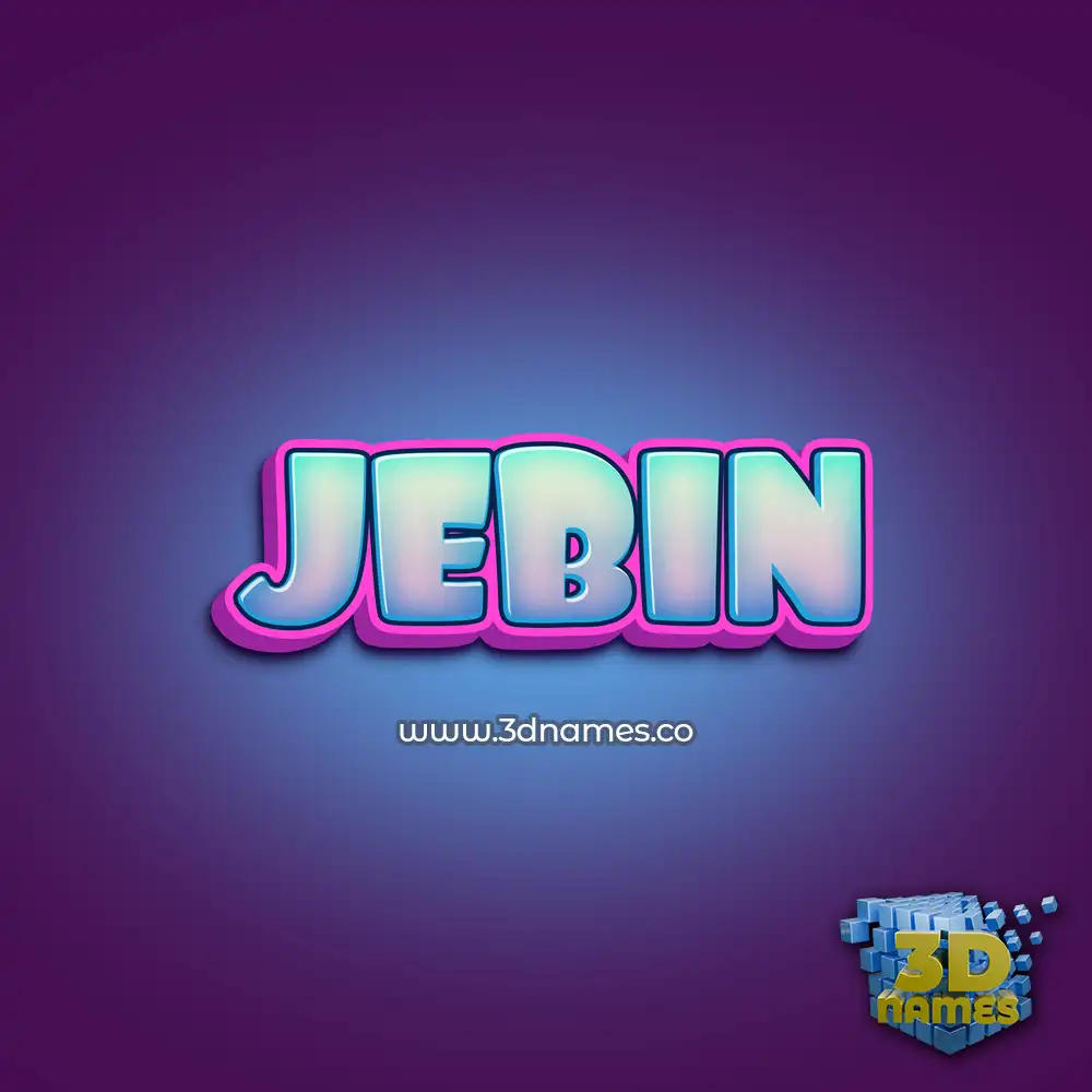 jebin in Phat Purple style - 3D name wallpaper