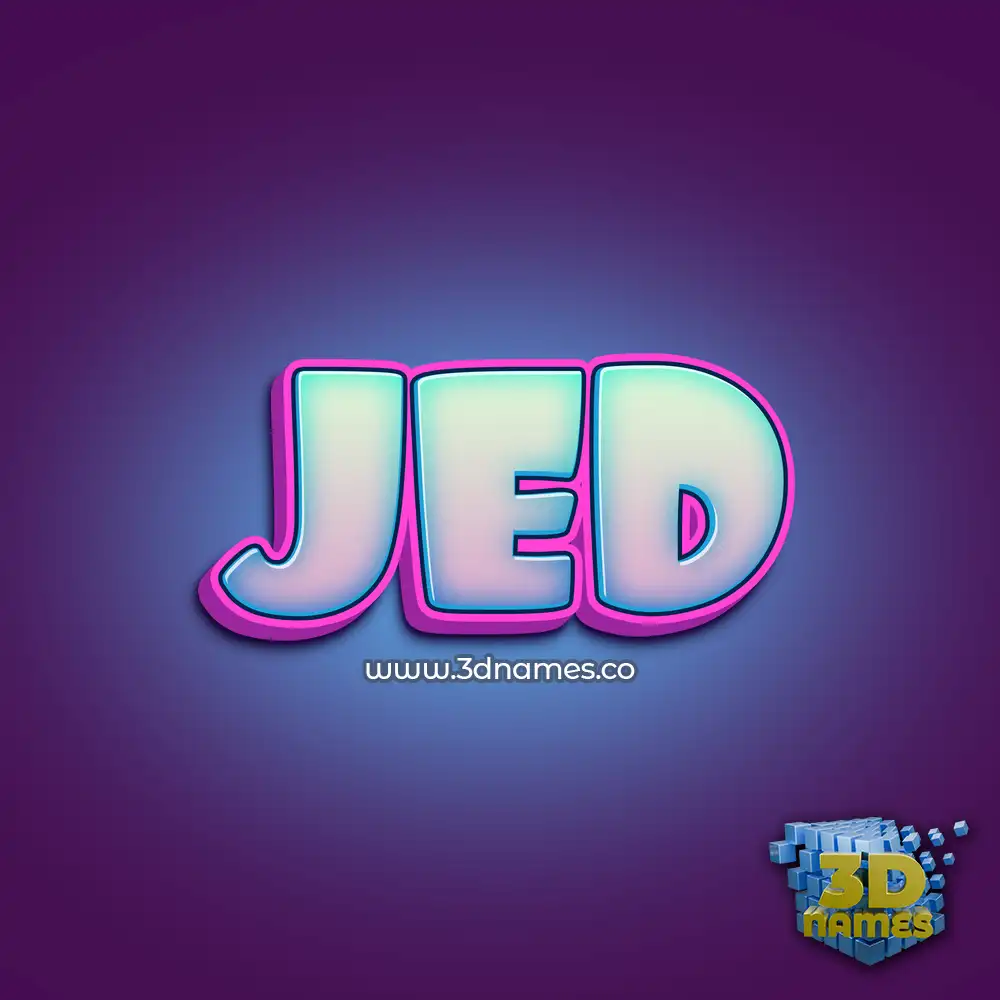 jed in Phat Purple style - 3D name wallpaper