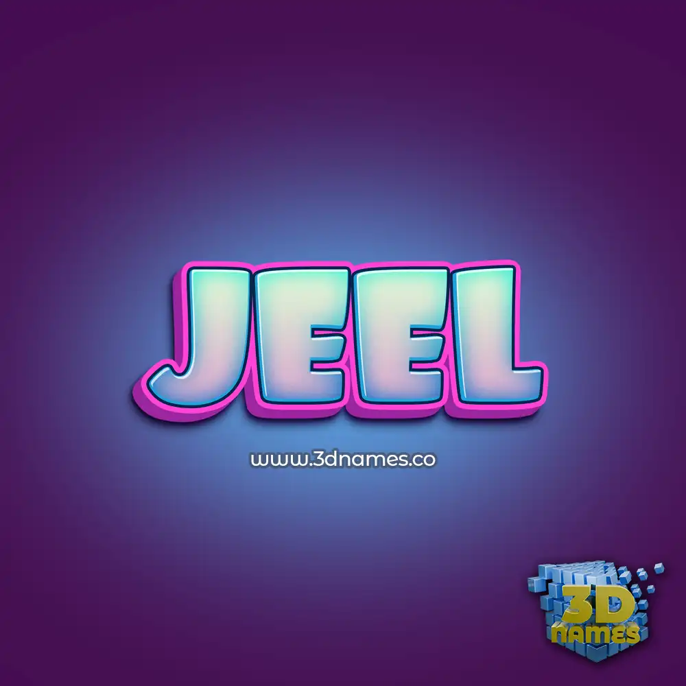 jeel in Phat Purple style - 3D name wallpaper