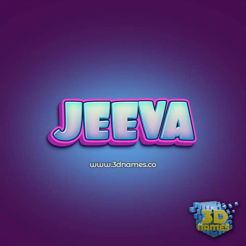 jeeva in Phat Purple style - 3D name wallpaper