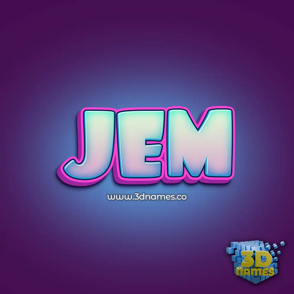 jem in Phat Purple style - 3D name wallpaper