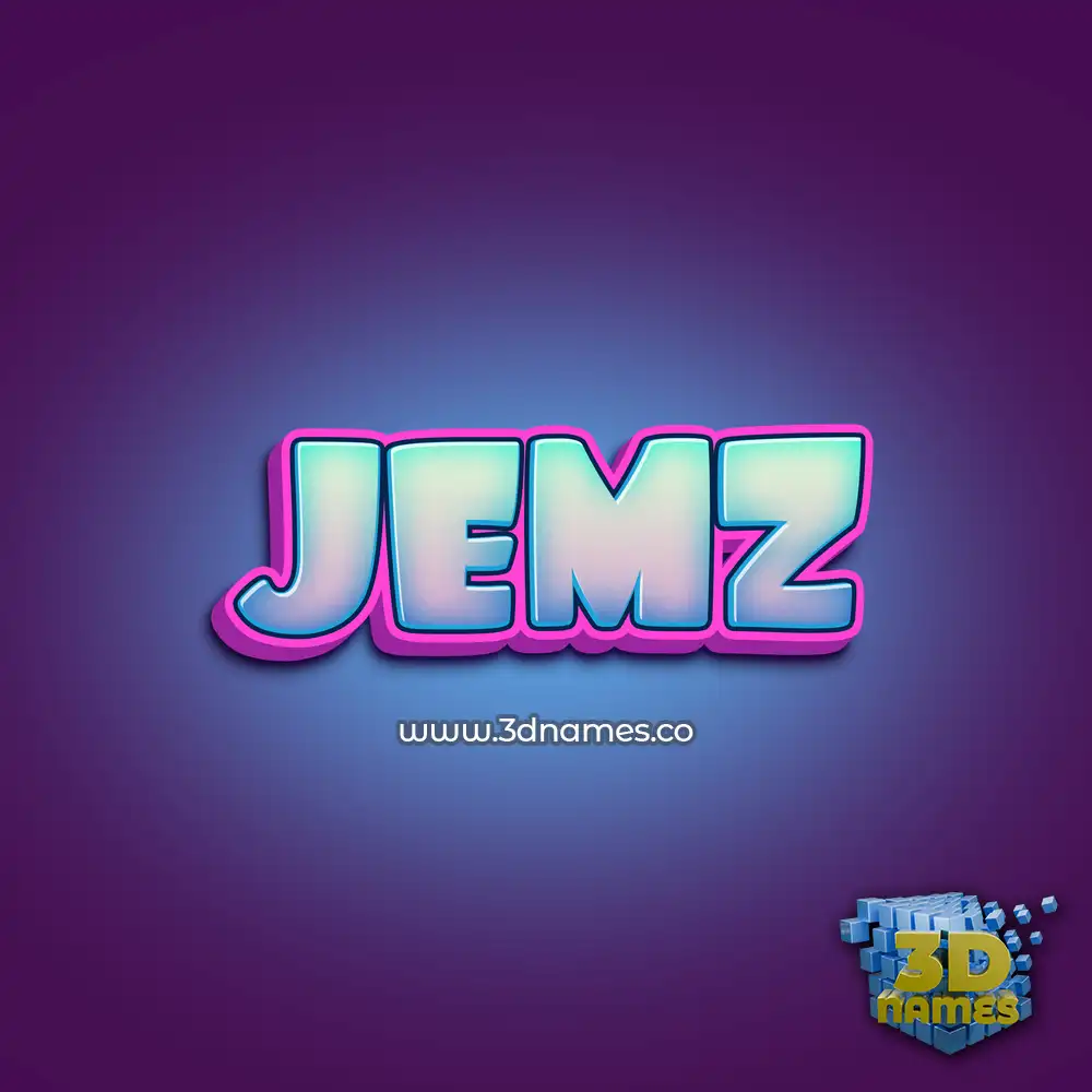 jemz in Phat Purple style - 3D name wallpaper