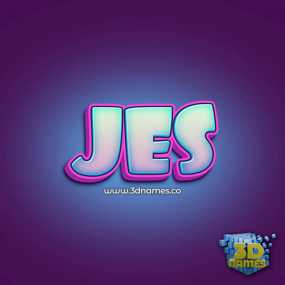 jes in Phat Purple style - 3D name wallpaper