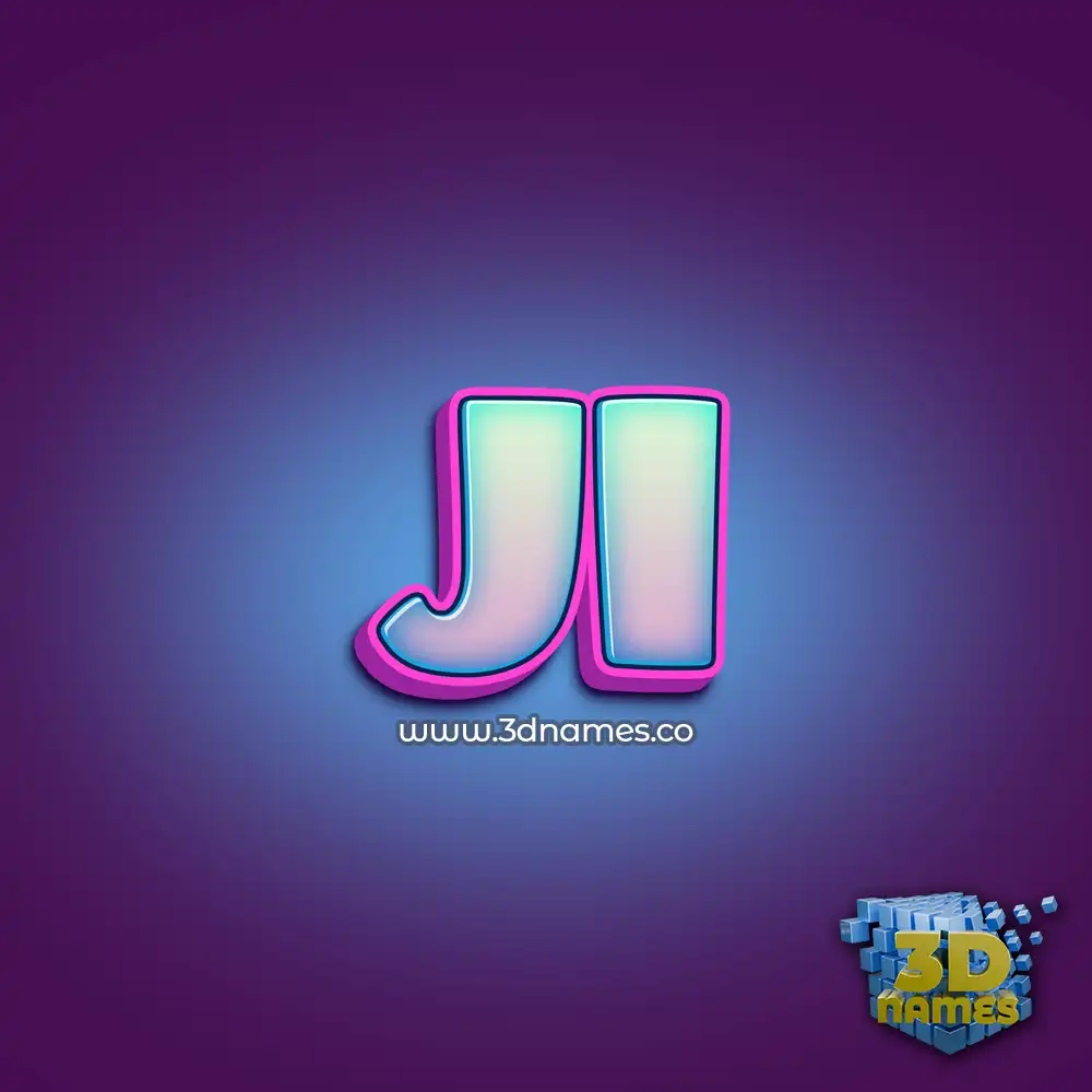 ji in Phat Purple style - 3D name wallpaper