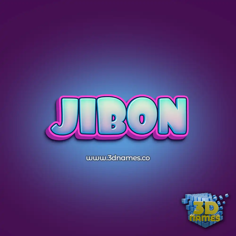 jibon in Phat Purple style - 3D name wallpaper