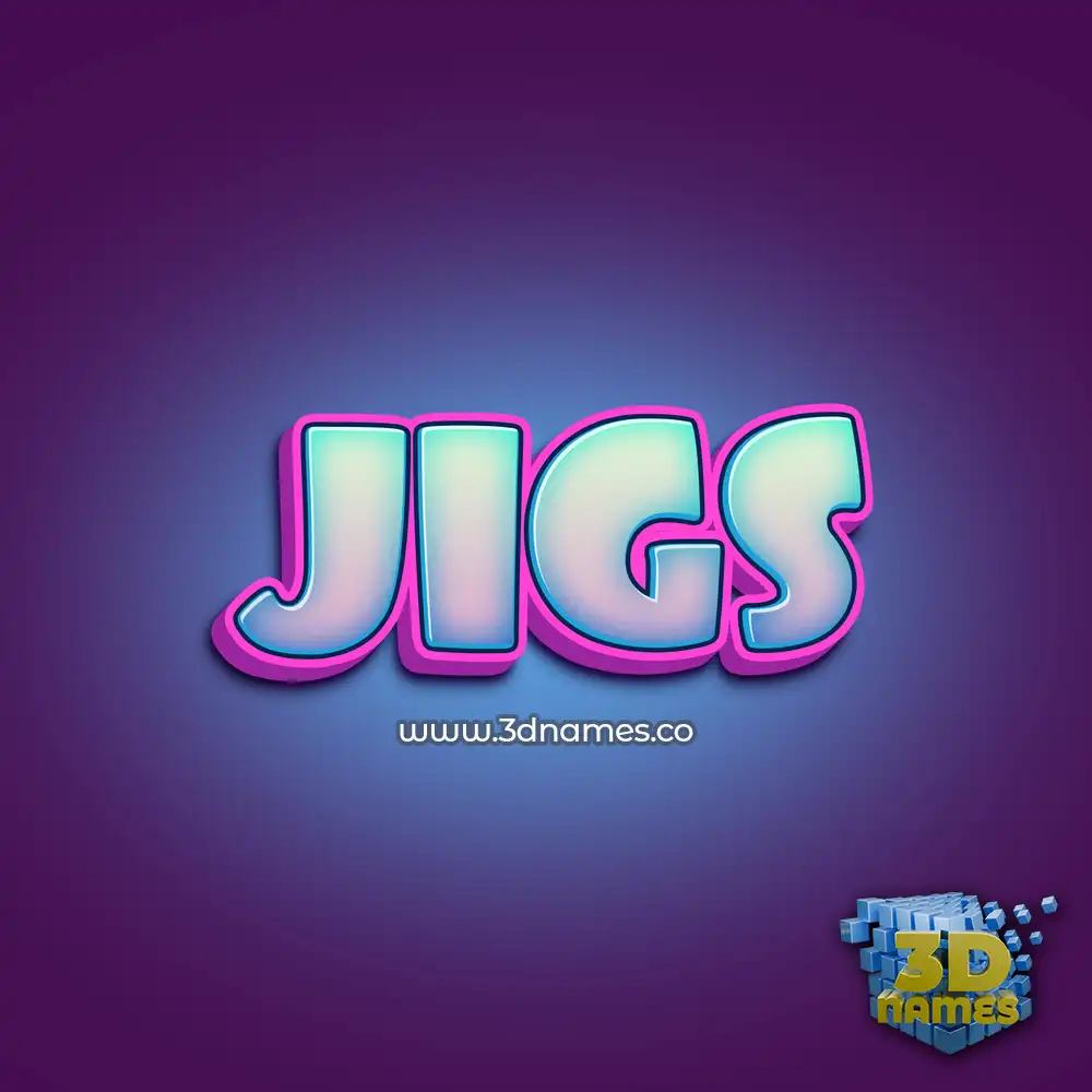 jigs in Phat Purple style - 3D name wallpaper