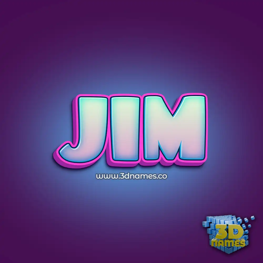 jim in Phat Purple style - 3D name wallpaper