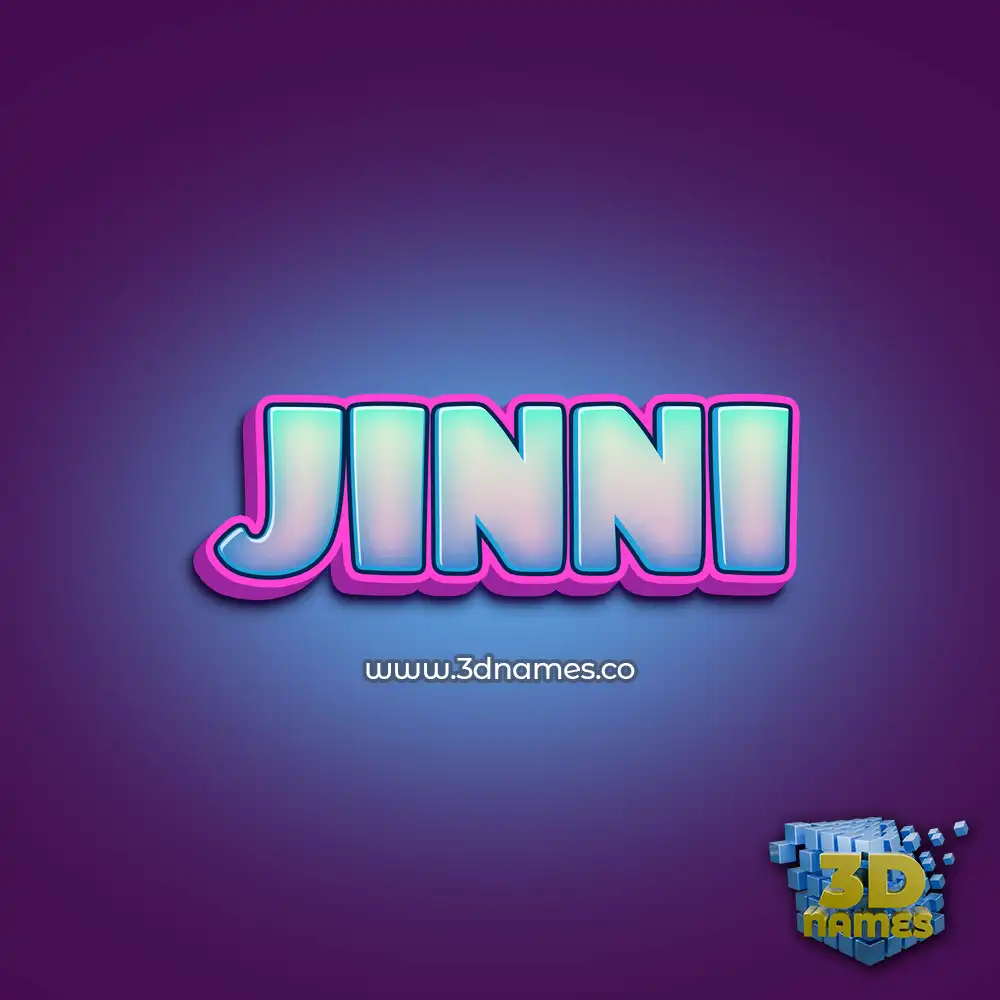 jinni in Phat Purple style - 3D name wallpaper