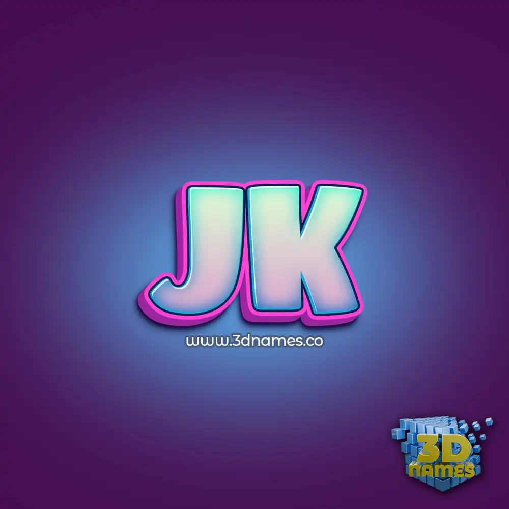 jk in Phat Purple style - 3D name wallpaper