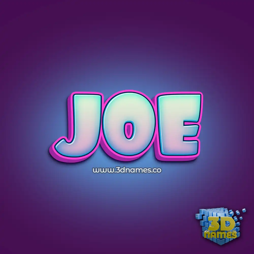 joe in Phat Purple style - 3D name wallpaper