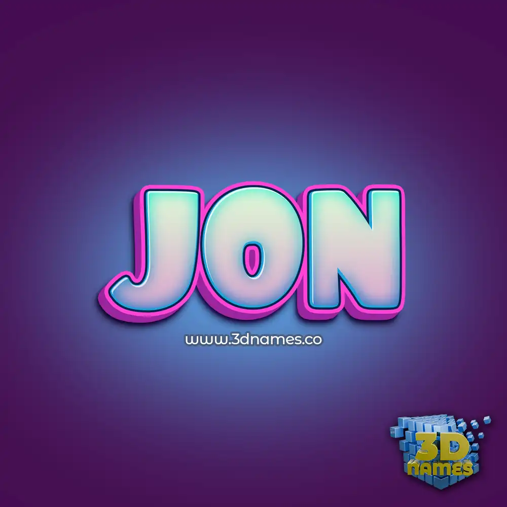 jon in Phat Purple style - 3D name wallpaper