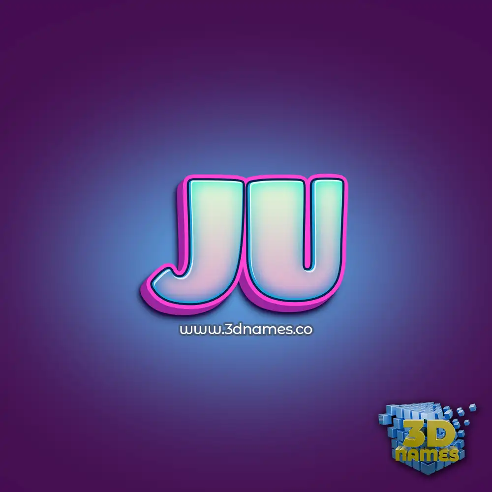 ju in Phat Purple style - 3D name wallpaper