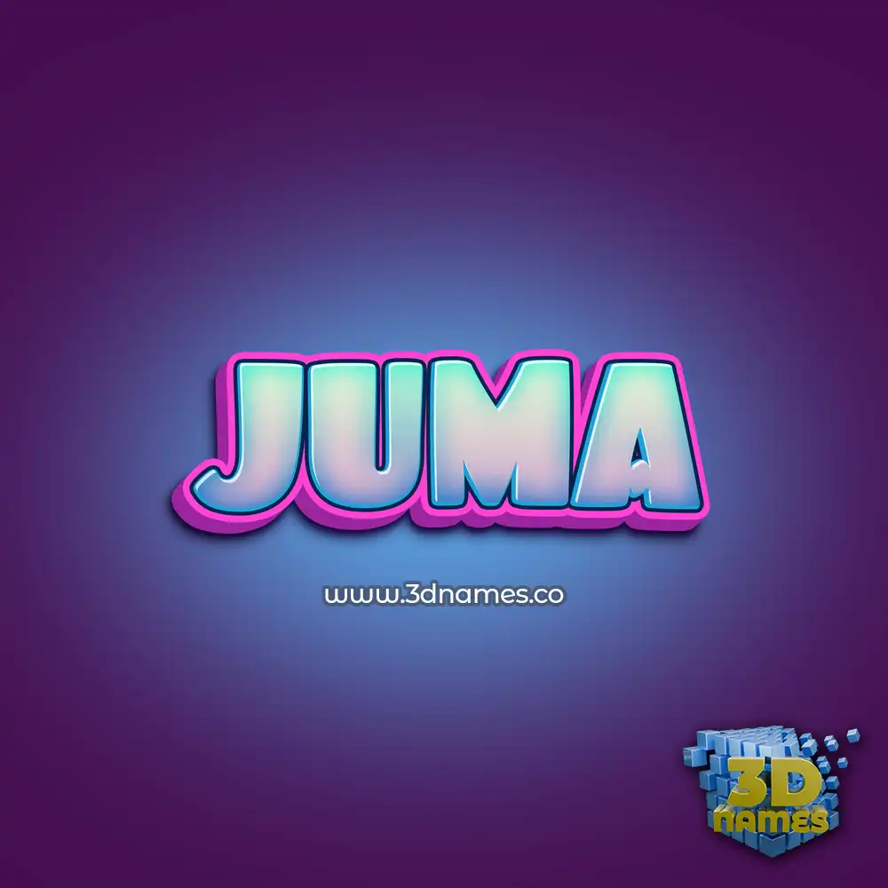 juma in Phat Purple style - 3D name wallpaper