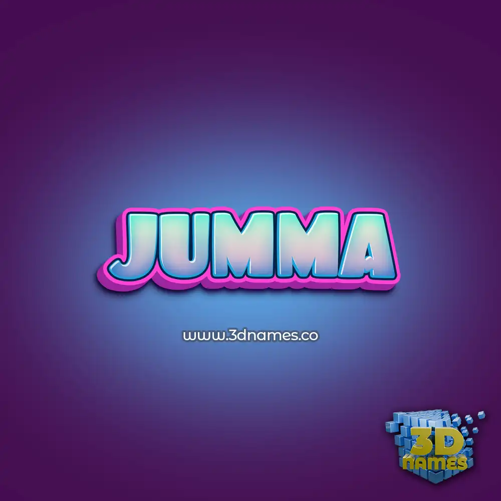 jumma in Phat Purple style - 3D name wallpaper