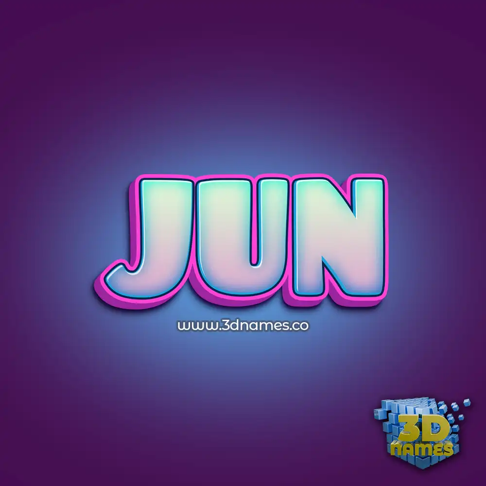 jun in Phat Purple style - 3D name wallpaper