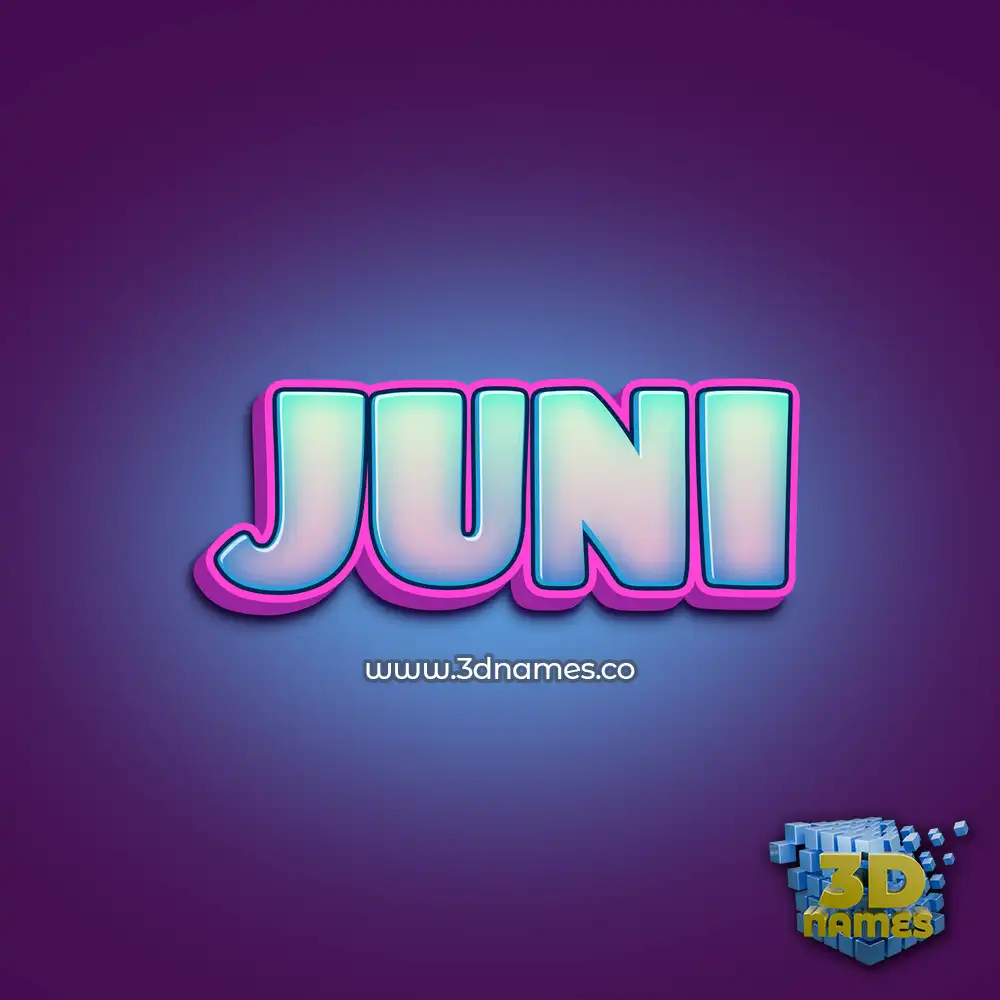 juni in Phat Purple style - 3D name wallpaper