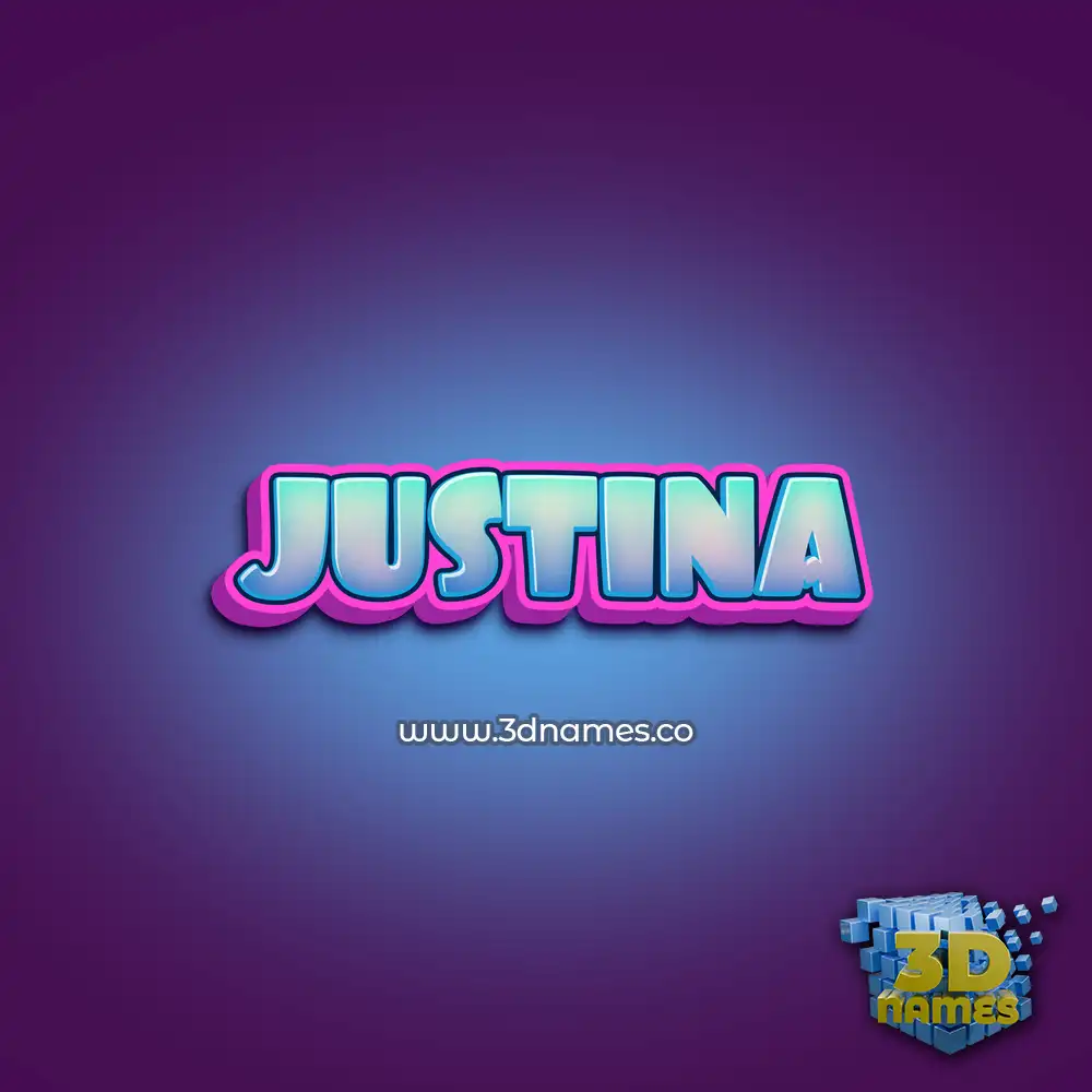 justina in Phat Purple style - 3D name wallpaper