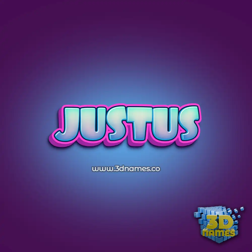justus in Phat Purple style - 3D name wallpaper
