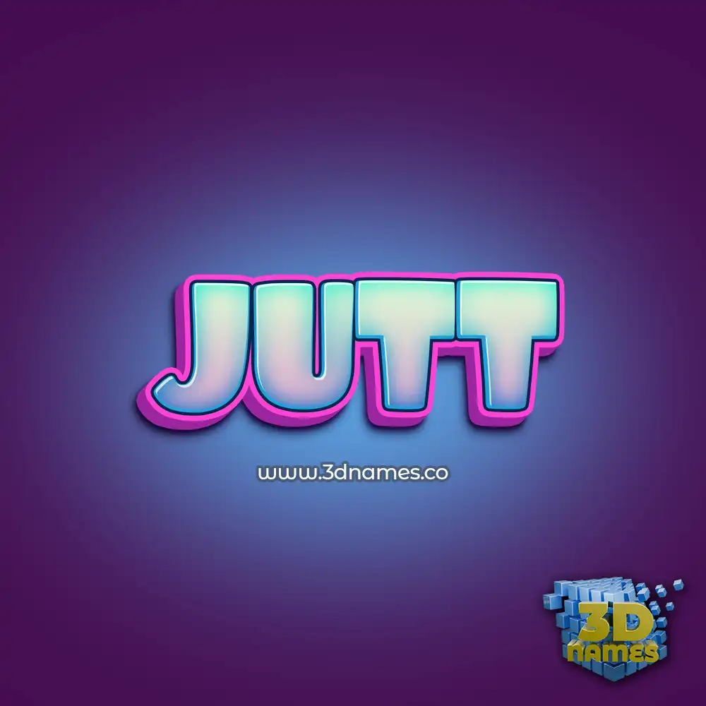 jutt in Phat Purple style - 3D name wallpaper
