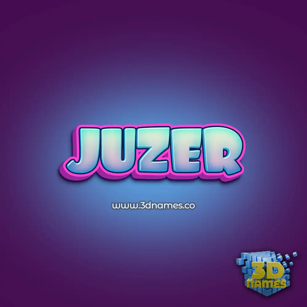juzer in Phat Purple style - 3D name wallpaper