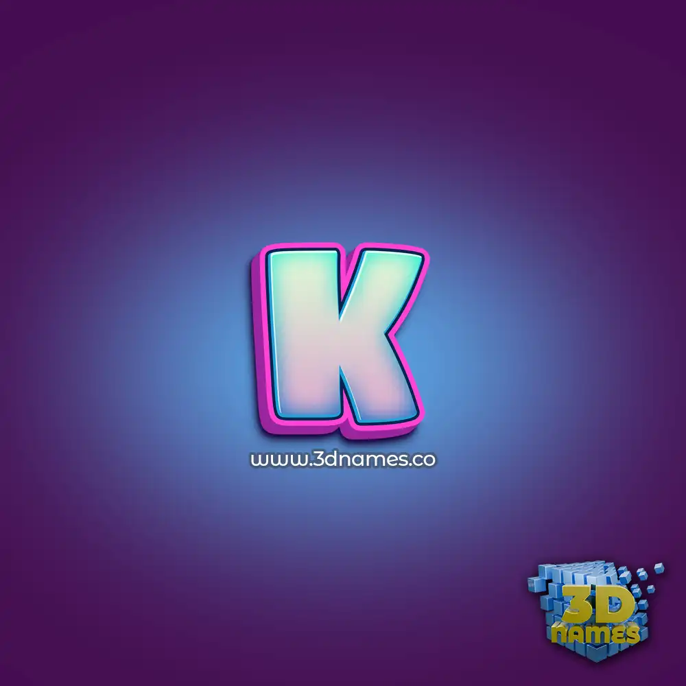 k in Phat Purple style - 3D name wallpaper
