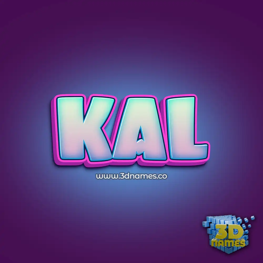 kal in Phat Purple style - 3D name wallpaper