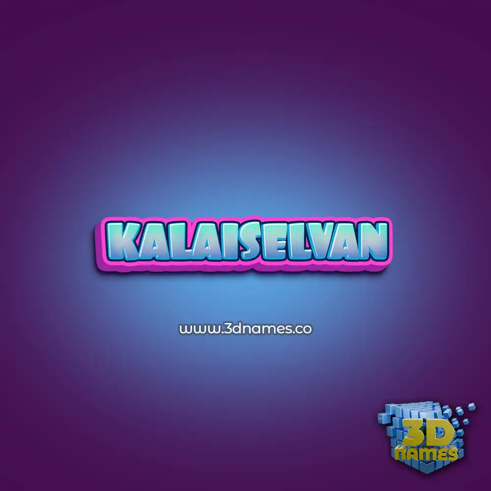 kalaiselvan in Phat Purple style - 3D name wallpaper