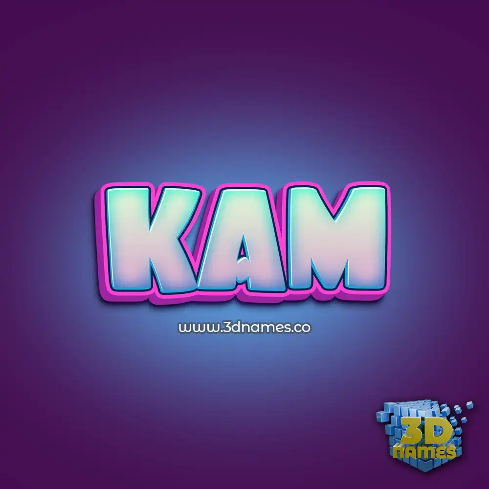 kam in Phat Purple style - 3D name wallpaper