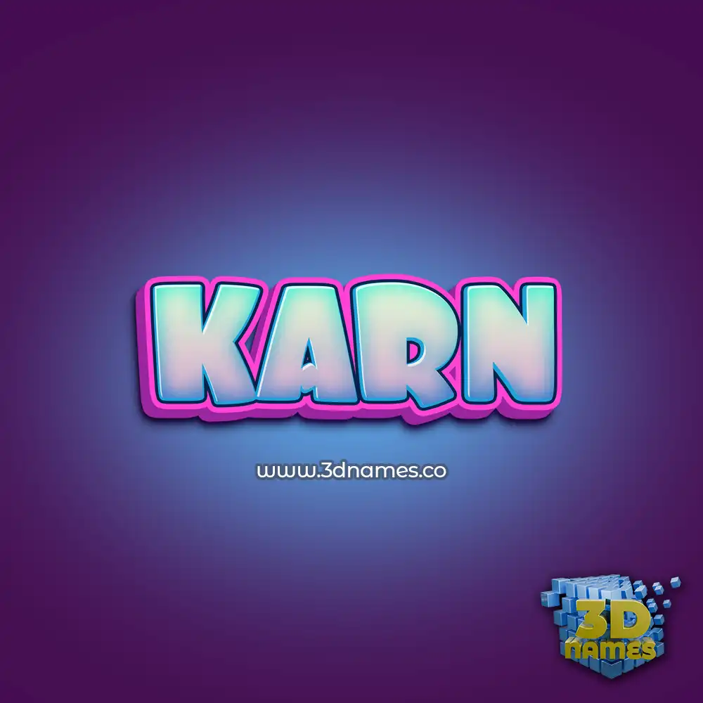 karn in Phat Purple style - 3D name wallpaper