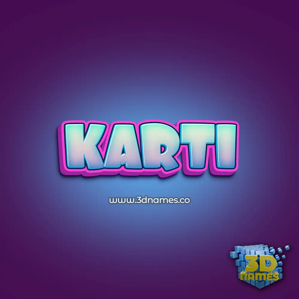 karti in Phat Purple style - 3D name wallpaper