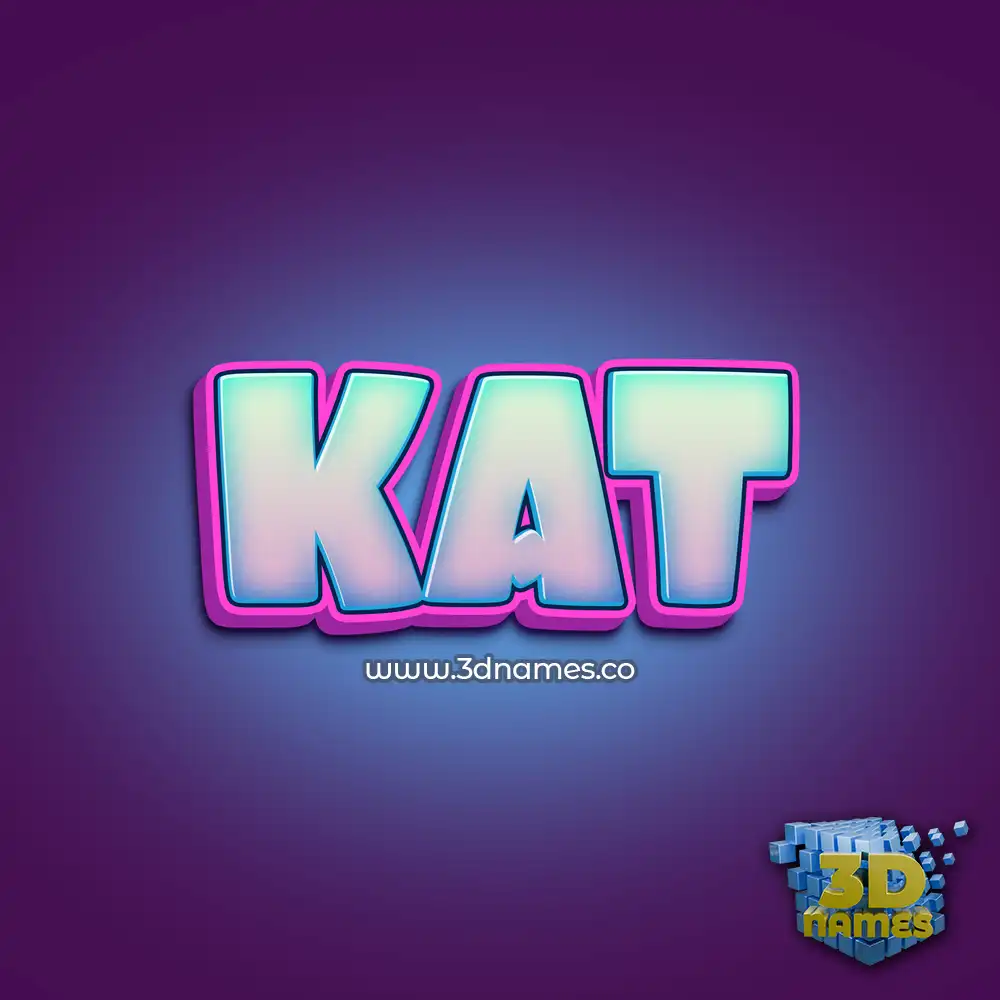 kat in Phat Purple style - 3D name wallpaper