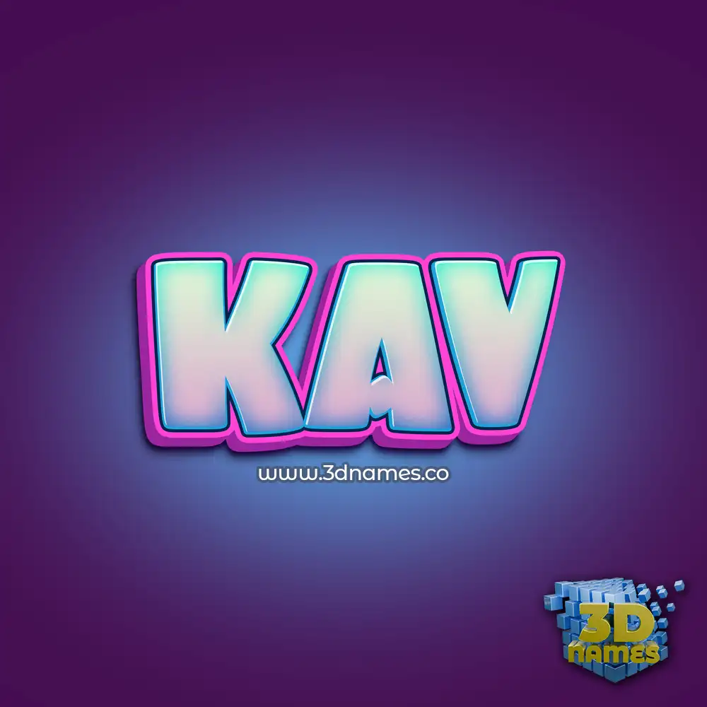 kav in Phat Purple style - 3D name wallpaper